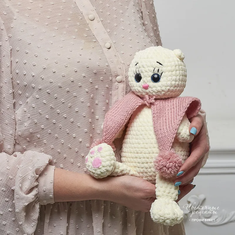 Игрушка «Котик с платком» ручной работы, фото 4 Игрушка «Котик с платком» ручной работы, фото 4
