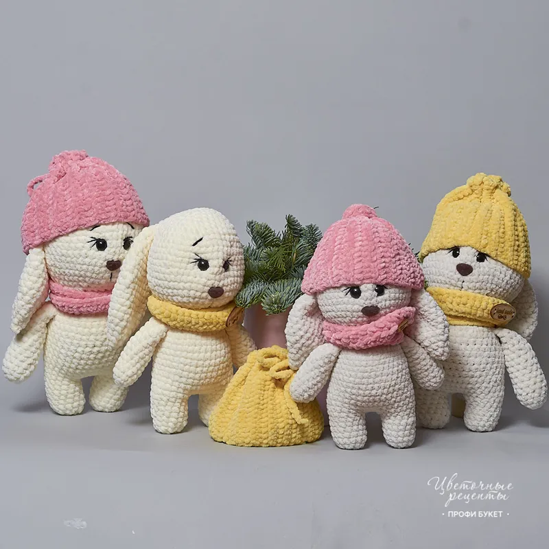 Игрушка «Зайка в шапочке Розовый маленький» ручной работы, фото 4 Игрушка «Зайка в шапочке Розовый маленький» ручной работы, фото 4